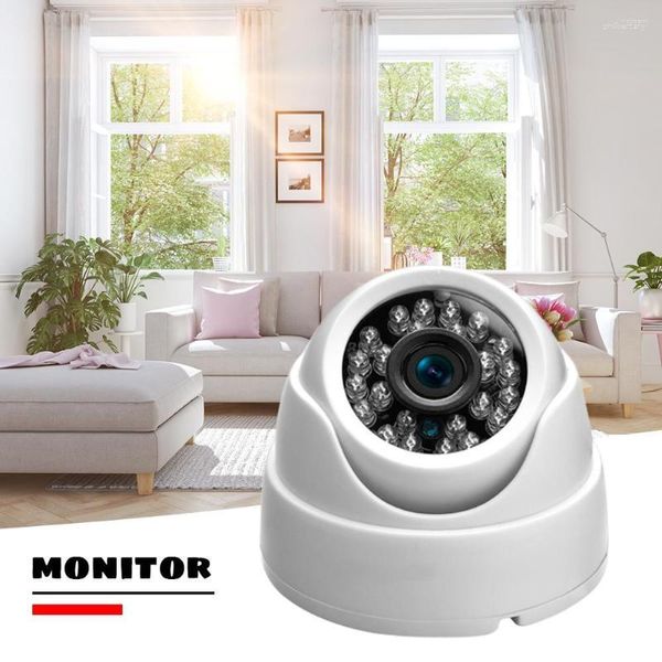 Câmera dome de segurança com 24 leds 3.6mm lente foco automático cctv vigilância por vídeo visão noturna uso interno ao ar livre