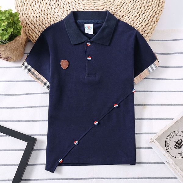 Camicie per bambini per bambini polo maglietta solida per bambini polo polo per ragazzi corea maschile designer abbigliamento uniforme scolastica 2-14 anni 230620