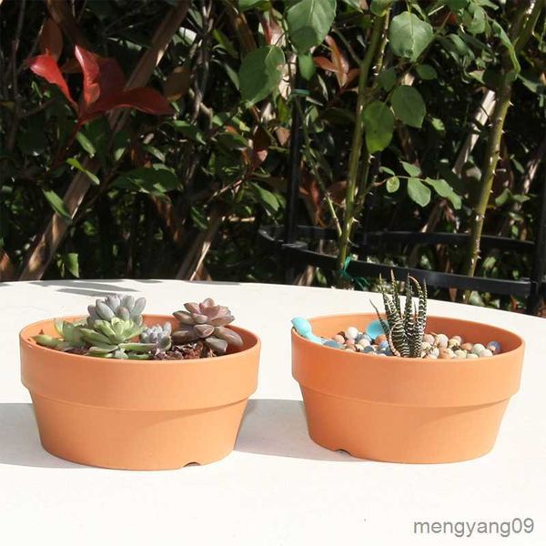 Fioriere Vasi Giardinaggio Vaso/vassoio in terracotta per piante Fiore Bonsai Cactus Vaso/vassoio rotondo con foro di drenaggio B03E R230621