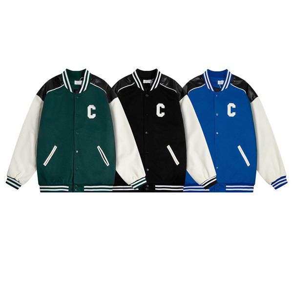 Дизайнеры вельветовые бейсбольные куртки мужчины женщины вышиваемая буква отворотная уличная одежда Black XS-L