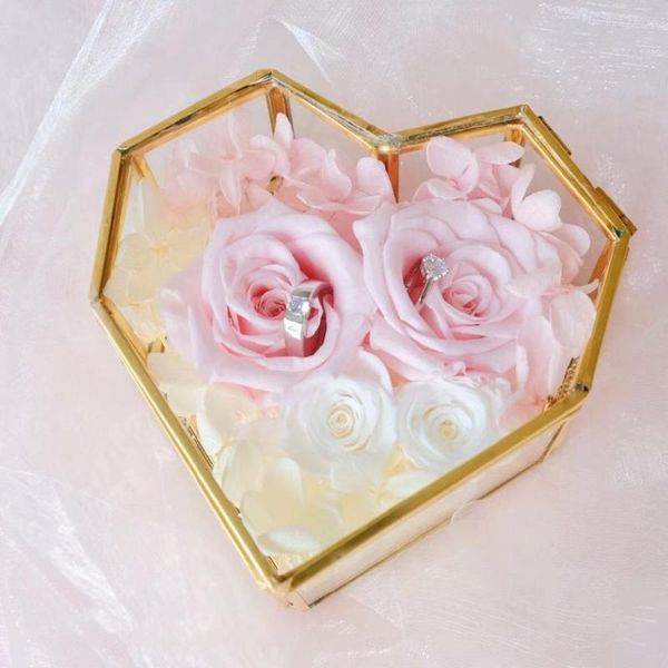 Parti iyiliği vitray kutu nişan yüzüğü mücevher hediye düğün sahipleri mücevher yemek geometrik aşk özel kum