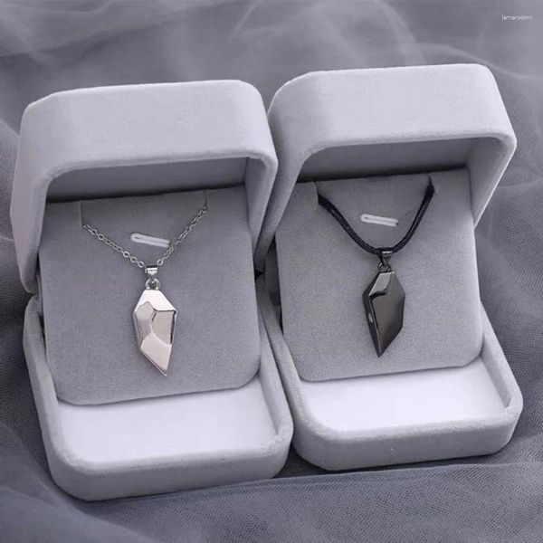 Anhänger Halsketten Magnetische Paar Halskette Für Liebhaber Koreanische Mode Gothic Punk Herz Frauen Männer Süße Hochzeit Geschenk Schmuck