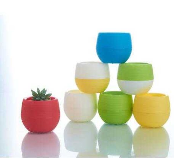 Fioriere Vasi 1 pz Colorato Rotondo di Plastica Pianta Vaso di Fiori Pianta Grassa Vaso di Fiori Pianta Grassa Vaso di Fiori Colorato