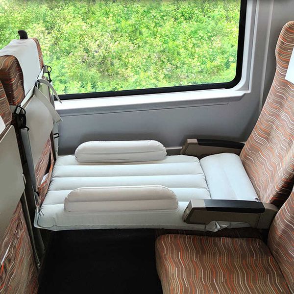 Almofadas de assento para avião infantil colchão inflável para crianças cama de viagem para avião carro trilho de alta velocidade portátil bebê avião cama de viagem berço de arHKD230621