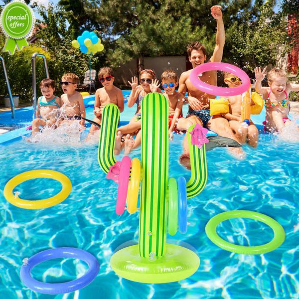 Neues aufblasbares Kaktus-Ringwurfspiel im Freien, schwimmende Requisiten, Sommer-Hawaii-Strandparty-Spiel, lustiges Spielzeug für Kinder und Erwachsene