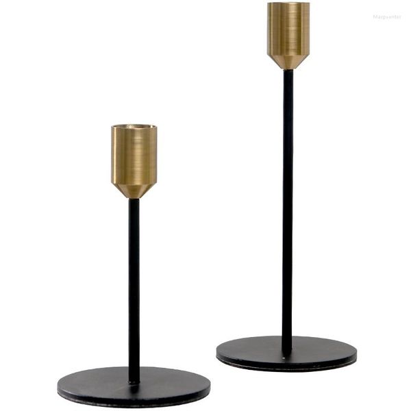 Castiçais Norte Europeu Ins Style Luz Luxo Metal Castiçal Decoração Romântico Retro Café Modelo Candelabro