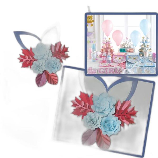 Decorative Flowers Cardstock Blue DIY Paper Leaves Ears Set For Wedding & Event Backdrops Decorations Nursery Wall Deco Video Tutorials