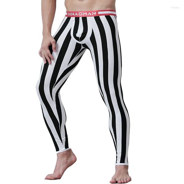 Cuecas Térmicas Homens Long Johns Listrados Leggings de Inverno Algodão Quadril Hophermo Quente Juventude Elasticidade Ropa Térmica