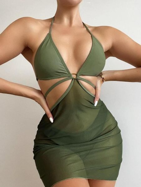 İş Elbiseleri Bkld 2023 Yaz Eşleştirme Kıyafetleri Düz Renk Seksi Bandaj Üst Mini Etek Mayo Bikini Şort Üç Parçalı Set Kadın