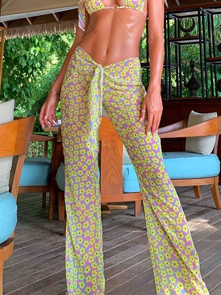 Vestidos Casuais ZRTAK Mulher Sexy Malha Vestido de Praia Transparente Longo Encobrimento Túnica De Malha Estampado Feminino Maiô Biquíni Sarong Calças de Banho