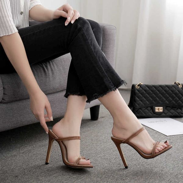 Lady Sandals Ladies Heels High Heel Women's Sexy Slim Strap Fashion Outwear Pantofole