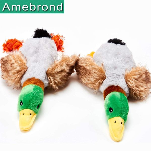 Peluche Giocattoli per cani per cani di piccola taglia Forma di anatra Giocattoli per cani con cigolio Morbido cucciolo di peluche Animali di peluche per cani Dentizione Accessori per cani