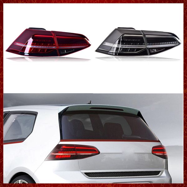 Carro 12V LED Tail Lights Assembly Para VW Golf 7 MK7 7.5 2013-2020 Tail Lamps Com Dynamic Turning Lights Brake Reverse 2013 2014 2015 2016 2017 2018 2019 2020 Taillight