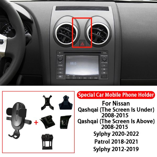 Suporte de telefone de carro para Nissan Qashqai Sylphy Patrol 360 graus girando GPS suporte de montagem especial acessórios de suporte de navegação