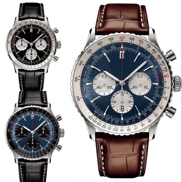 High-End-Uhren, 50 mm, modische Luxusuhr, Navitimer, Saphir-Edelstahlarmband, klassisches Weihnachtsgeschenk, blaue schwarze Herren-Designeruhren, Business xb010 C23
