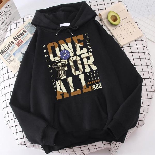 Herren Hoodies Slamdunk One For All Basketball 1982 Sweatshirt Männer Harajuku Schulter Drop Top Sport Kapuzenkleidung Vintage Pocket Hoodie