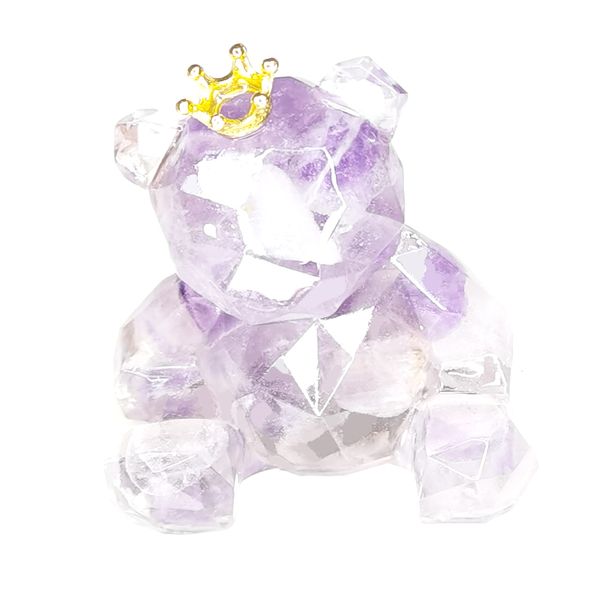 Dekorative Figuren, Amethyst-Kristall, Bär, Schreibtischdekoration, Geschenke für Kinder, Frauen, Freundin, Heimdekoration, Objekte, 2 56, Regalornament für Lucky Heathy