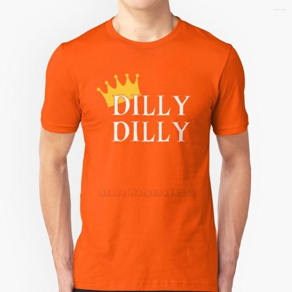 Camisetas masculinas Dilly T-shirts Camisa com decote em O puro algodão Men Drink Cheers Funny King