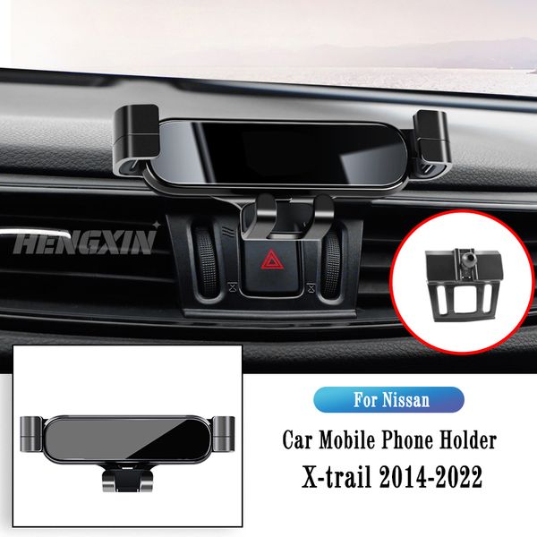 Suporte do telefone do carro para Nissan X-Trail 2014-2022 Qashqai 2016-2022 Gravity Navigation Bracket GPS Stand Air Outlet Clip Accessories