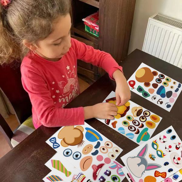 Kinderspielzeug-Aufkleber, Kinder-DIY-Aufkleber, Puzzle-Spiele, Make-a-Face-Tier, Zusammenbauen, Puzzle, Kinder, Geschenke, Anerkennung, Training, Bildung, Spielzeug für Mädchen 230621