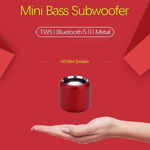 Mini hoparlörler yaratıcı stereo metal kablosuz subwoofer kablosuz bluetooth hoparlör müzik çalar mini hoparlörler