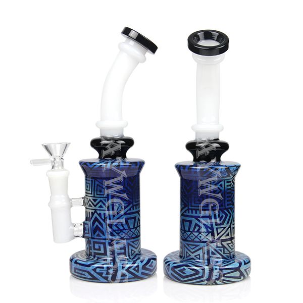 10 pollici Narghilè interno scultura artigianale Dab rig Fumo pipa ad acqua in vetro Tubi cool bong Piattaforme petrolifere riciclatore bong 14,4 mm Jonit size