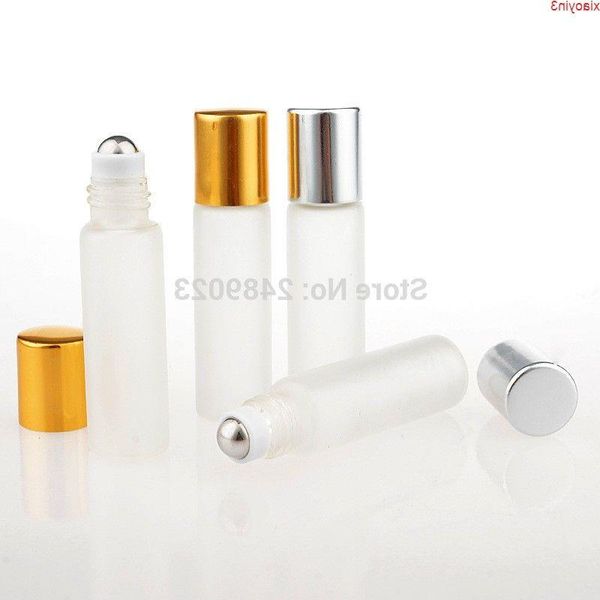 20 pçs/lote vidro fosco roll on óleo essencial garrafa de perfume vazia 5ml rolo de aço inoxidável recarregável ferramentas de maquiagem high quantlt wbgo