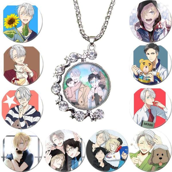 Collane con ciondolo Simpatica collana girevole a doppia faccia Anime YURI!!! Su Yuri Victor Luxury Cosplay Donna Ragazza Regalo di Natale BSDYL