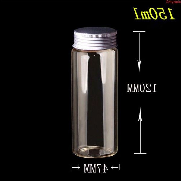 47 * 120 * 34 mm 150 ml Glasflaschen Silikonstopfen Schraube Aluminiumkappe Leere pharmazeutische Gläser Flüssigkeitsfläschchen 12 Stück Hohe Qualität Ctuvl