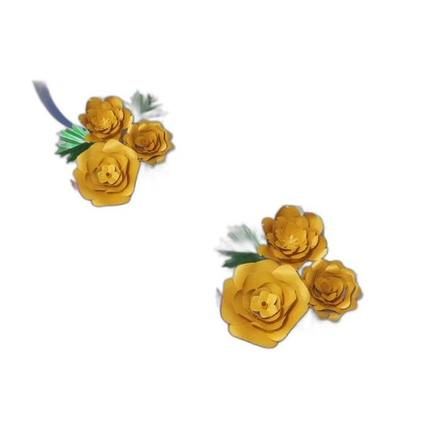 Decorative Flowers Cardstock Yellow DIY Paper Leaves Ears Set For Wedding & Event Backdrops Decorations Nursery Wall Deco Video