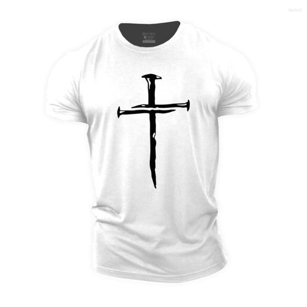 Herren-T-Shirts, Sommer-Herren-T-Shirt, Kreuz-Grafik, Pullover, O-Kragen, bedruckt, 3D-Übergröße, Designer-Top, einfarbig, Retro-Kleidung