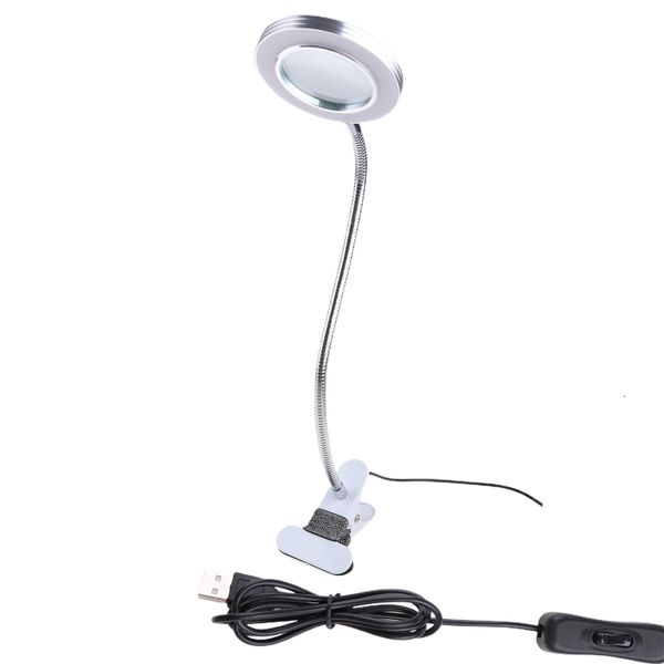 Lupen, 8-fache beleuchtete Lupe mit Licht, flexible Drehung, Desktop-Lupe für Lötkolben, Reparatur, Lampenclip, 230620