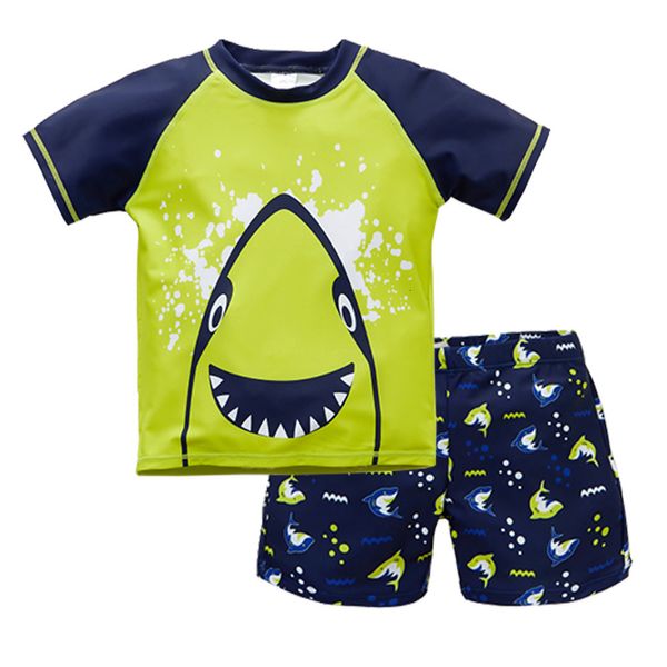 Shorts Honeyzone Crianças Meninos Duas Peças Roupa de Banho com Impressão de Tubarão Fato de Banho Infantil Conjunto de Roupas de Praia 230620