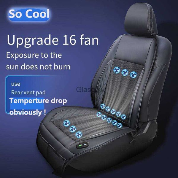Cuscini di seduta DC12V 24V 3D Spacer Car Summer Cool Air Cuscino del sedile con 16Fan VanFast Blowing Ventilation Seat Cooling Pat C230621