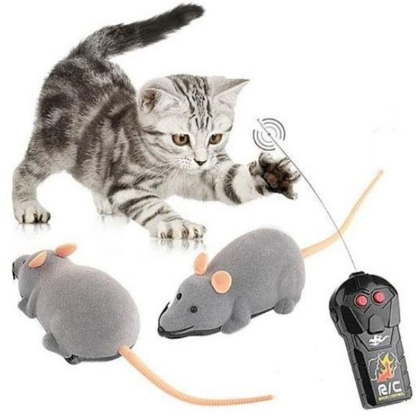 Nuovo divertente carino RC animali telecomando senza fili RC elettronico affollamento ratto topo topo giocattolo per gatto cucciolo giocattolo per bambini regali