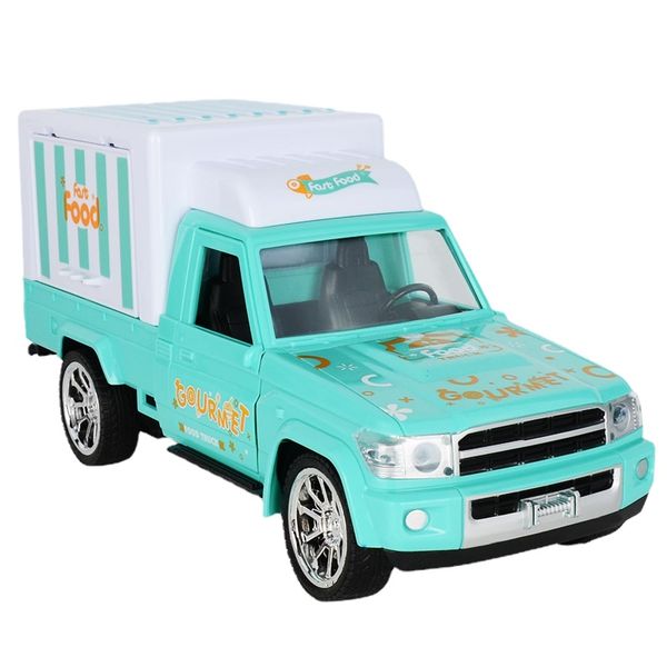 Auto RC Macchina da dessert con telecomando per musica leggera elettrica Carrello da stallo a quattro vie Giocattolo per auto da gelato con simulazione di casa da gioco per bambini