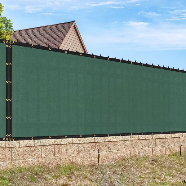 6x50ft Privacy Fence Screen Parabrezza da giardino HDPE Fabric Mesh Shade Cover Green