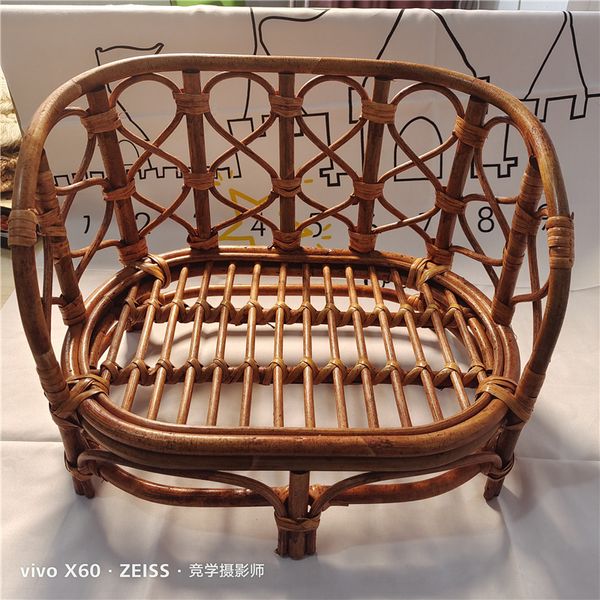 Lembranças born Pography Props Handmade Vintage Bamboo Chair Baby Bed Girl Boy Pography Props born Po Posing Props Baby Berço 230620