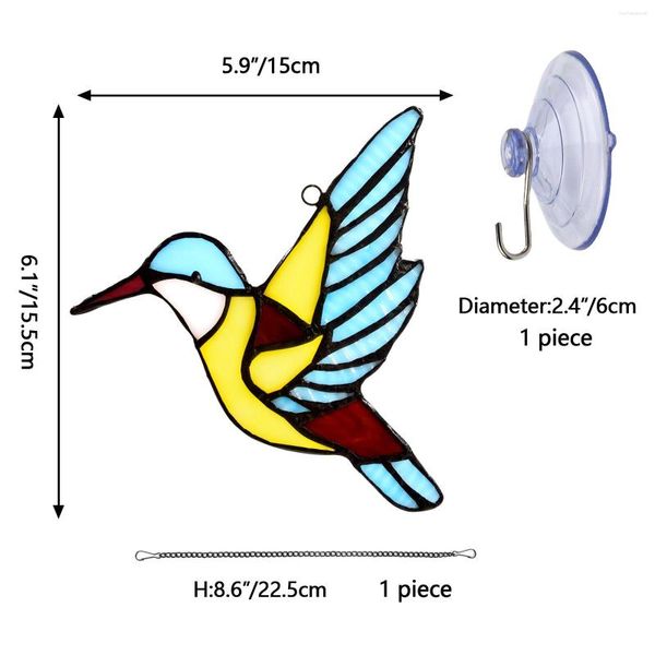 Dekorative Figuren, Buntglasmalerei, Vogelanhänger, Glimmerstück, Puzzle, geschweißte Kunst, kreative Türen und Fenster, Wanddekorationen