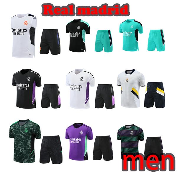 23 23 24 Gerçek Madrid Spor Giyim Futbol Gömlek Real Madrid Eğitim Gömlek 2023 2024 Kısa Kollu Takım Spor Giyim Erkek Tişört