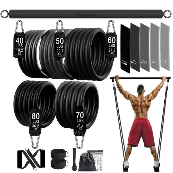 Conjunto de Faixas de Resistência para Ginásio e Fitness Conjunto de Faixas de Resistência para Pilates, Exercícios de Ioga, Treinamento de Peso, Equipamento de Ginástica para Musculação em Casa 230620