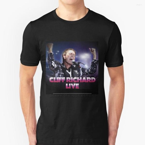 Camisetas Masculinas Cliff Richard Live 60º Aniversário Keramahan Camisa Masculina Estampada Engraçada Estilo de Verão Hip Hop Casual