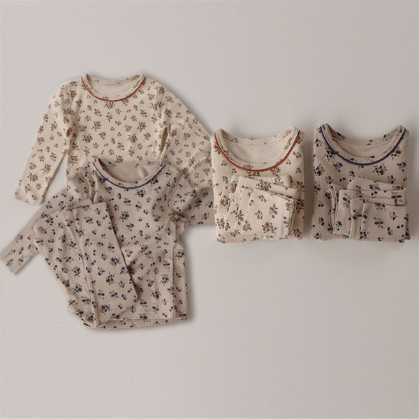 Familie Passende Outfits Frühling Herbst Kinder Mädchen Pyjamas Sets Langarm Anzug Hosen 2 stücke Casual Floral Mädchen Kleidung Set chidren Baumwolle Hause Kleidung 230621