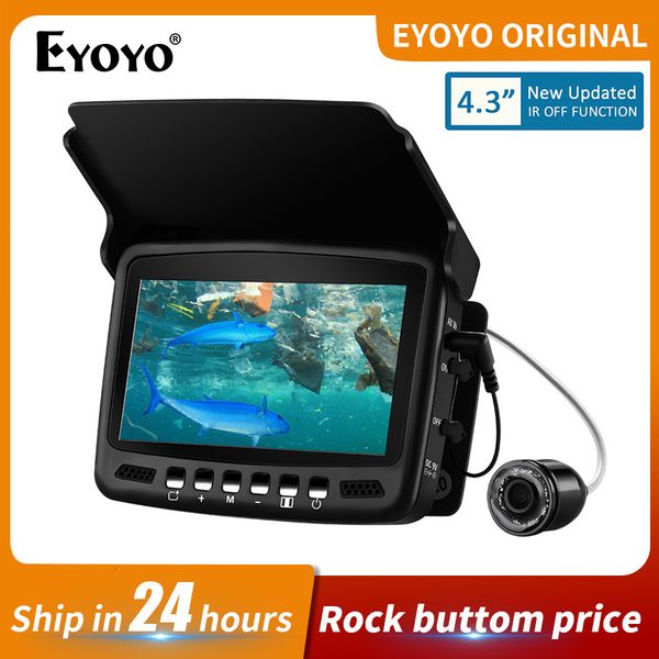 Fischfinder EYOYO EF43A 20M 1000TVL Fischfinder Unterwasser-Eisfischen-Kamera 4,3-Zoll-LCD-Monitor 8PCS LED-Nachtsichtkamera für Angellampe 230620