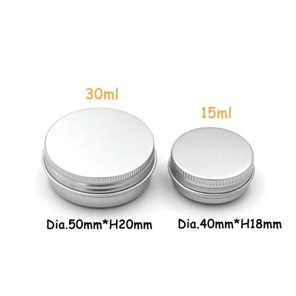 Alumtin 15ml Screw Top Lip Balm Containers - Branco/Ouro/Preto | Frascos de metal compactos e reutilizáveis para viagem de cosméticos