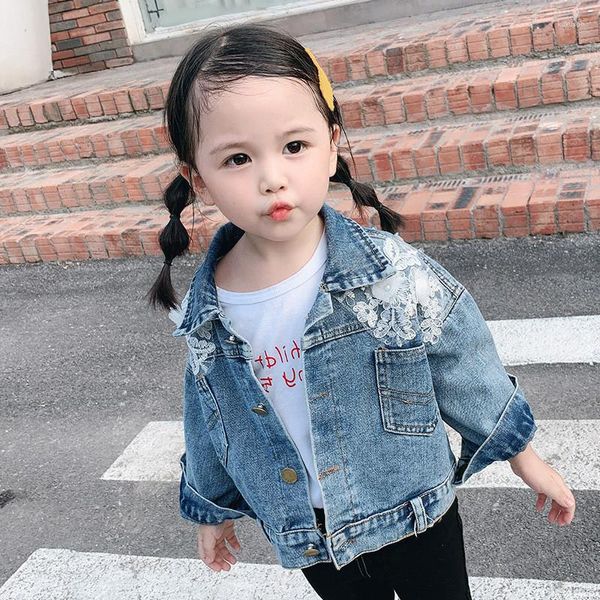 Jacken 2023 Mode Herbst Kleidung Mesh Mädchen Denim Jacke Frühling Kinder Mantel Mädchen Für Jugendliche Kinder Kleidung 2-6 alter