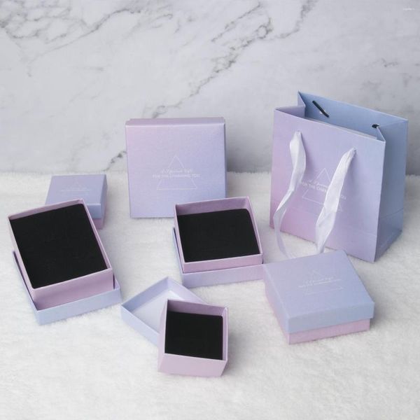 Bolsas de joias Caixa de papel Caixas de pulseira de papel Anel para presentes Embalagem de exibição Armazenamento