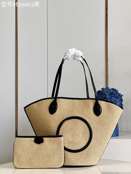 La réplica del bolso de playa Fia original de primer nivel para mujer de 2023, con decoración y detalles en piel lisa, añade elegancia a este modelo espacioso.