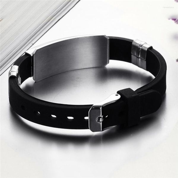 Kette Link Armbänder Explosion Modelle Mode Armband Männer Armreifen Gummi Edelstahl Punk Silikon Schwarz Frauen Seil Trendy