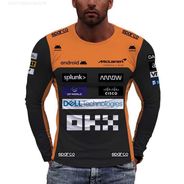 Camisetas 2023 F1 Temporada Mclaren Racing Teams T-shirt Manga Esporte Crianças Camisetas Fórmula 1 Fãs Roupas